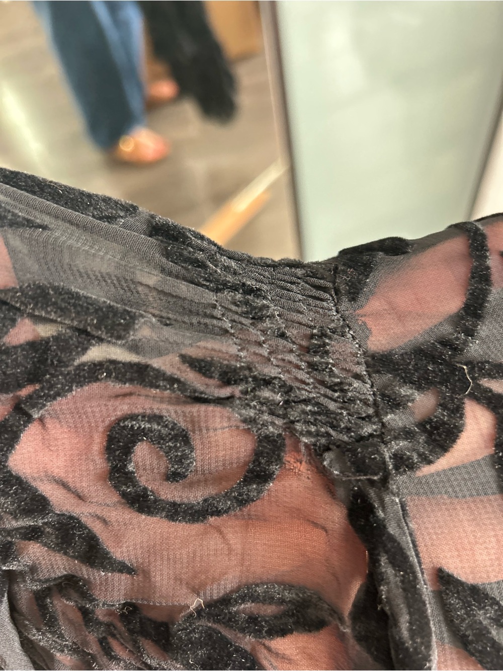 Anna Sui goth runway Floral Velvet Maxi Dress  8 - Picture 7 of 16
